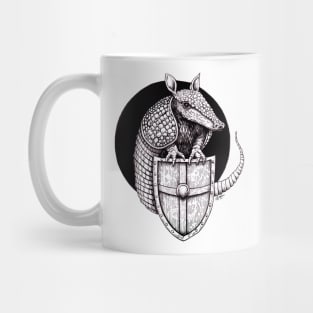 Armadillo with Shield funny t-shirt Mug